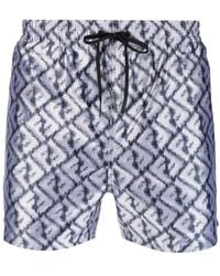 Fendi - Blurred Monogram-print Swim Shorts - Lyst