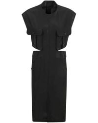 Saint Laurent - Front-Pockets Cut-Out Detail Mini Dress - Lyst