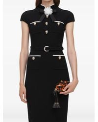 Self-Portrait - Wool Crepe Midi Dress - Lyst