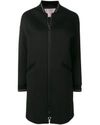 Herno Stripe trim coat - Noir