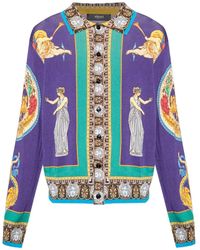 Versace - Hall Of Statues Silk Cardigan - Lyst