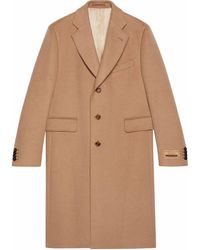 Gucci - Logo-patch Single-breasted Coat - Lyst