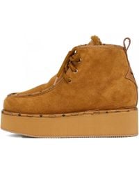 MCM - Bottines En Daim À Plateforme - Lyst