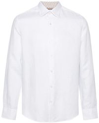 BOSS - Spread-Collar Linen-Blend Shirt - Lyst