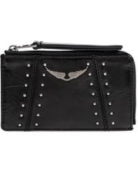 Zadig & Voltaire - Studded Wings-Detail Leather Wallet - Lyst