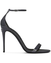 Dolce & Gabbana - Shiny Leather Heel Sandals - Lyst