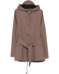 Rains - Chubasquero con capucha y cinturón - Lyst