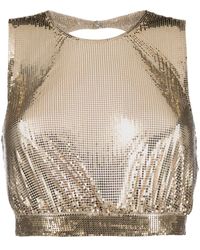 Rabanne - Paco Mesh Cropped Top - Lyst