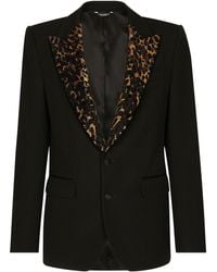 Dolce & Gabbana - Sicilia-fit Leopard-print Tuxedo Blazer - Lyst