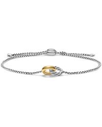 David Yurman - 14Kt And Sterling Petite Cable Bracelet (15Mm) - Lyst