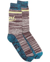 Marni Intarsien-Socken mit Streifen - Blau