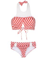 Amir Slama - Bikini a righe con cut-out - Lyst