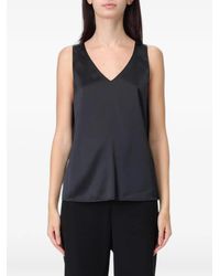 Emporio Armani - V-Neck Satin Tank Top - Lyst