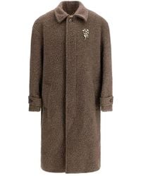Golden Goose - Journey Brooch-Detail Single-Breasted Coat - Lyst
