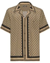 Dolce & Gabbana - Seidenhemd mit Monogramm-Print - Lyst