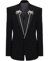 Balmain - Palm Tree-Embroidered Single-Breasted Blazer - Lyst