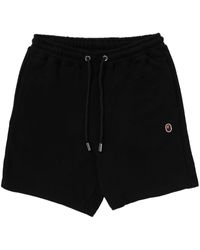 A Bathing Ape - Embroidered-logo Cotton Shorts - Lyst