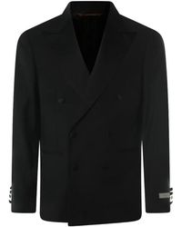 Canali - Double-Breasted Wool Suit Jacket - Lyst
