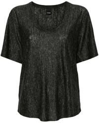 Pinko - Short-Sleeve Linen T-Shirt - Lyst
