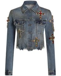 Dolce & Gabbana - Denim Jacket With Embroidery - Lyst