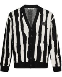 Undercover - Cardigan En Maille Intarsia À Rayures - Lyst