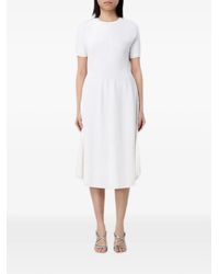 Emporio Armani - Ribbed-Knit Short-Sleeve Midi Dress - Lyst