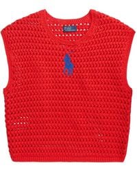 Polo Ralph Lauren - Crochet Logo-Detail Top - Lyst