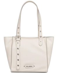 KARL LAGERFELD - Eyelet-Embellished Buckle-Strap Tote Bag - Lyst