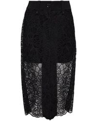 Club21 - Embroidered-Lace Midi Skirt - Lyst