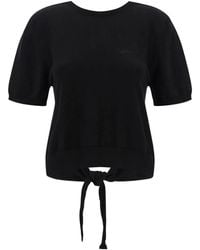 Ganni - Embroidered Bare-Back Sweater - Lyst