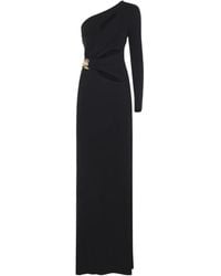 Elisabetta Franchi - Asymmetrische Maxi-Jurk Met Uitgesneden Detail - Lyst