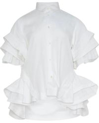 Noir Kei Ninomiya - Ruffled Flared Shirt - Lyst