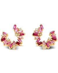 Suzanne Kalan - 18Ct Multi-Stone Swirl Earrings - Lyst