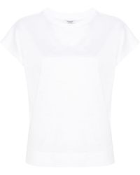Peserico - Cap-sleeves Cotton T-shirt - Lyst