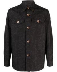 Versace - Barocco-Jacquard Cotton Shirt Jacket - Lyst