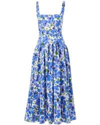 Carolina Herrera - Floral-Print Midi Dress - Lyst