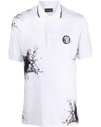 Philipp Plein - Splash-print Cotton Polo Shirt - Lyst