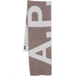 A.P.C. - Intarsien-Schal Mit Logo - Lyst
