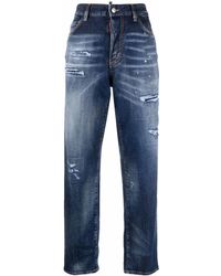 DSquared² - Distressed High-Waisted Jeans - Lyst