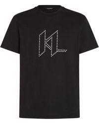 KARL LAGERFELD - Karl Dna T-Shirt Mit Nieten-Monogramm - Lyst