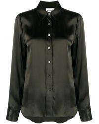 P.A.R.O.S.H. - Pointed-collar Long-sleeve Silk Shirt - Lyst