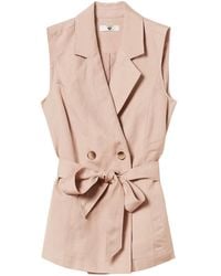 Twinset - Linen-Blend Woven Vest - Lyst