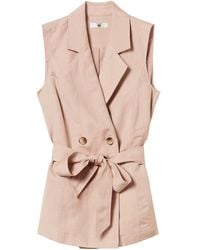 Twinset - Linen-Blend Woven Vest - Lyst