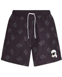 KARL LAGERFELD - Ikon All-Over-Print Swim Shorts - Lyst