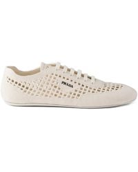 Prada - Cotton Crochet Collapse Sneakers - Lyst