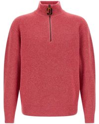 JW Anderson - Half-Zip Ribbed-Knit Sweater - Lyst