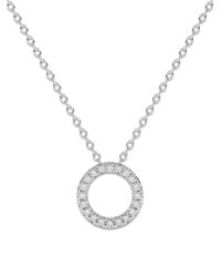 Diamond Essentials - Circle-Pendant Diamond Necklace - Lyst