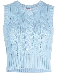 STAUD - Pingo Cable-knit Wool Vest - Lyst