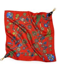 Versace - Broken Jewels-Print Silk Scarf Charm - Lyst