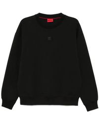 HUGO - Stacked-Logo Badge Sweatshirt - Lyst